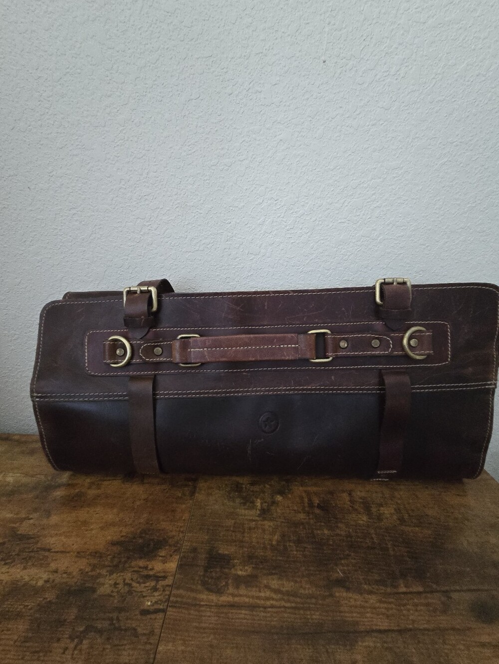 Chef  Knife Roll Bag Brown Leather